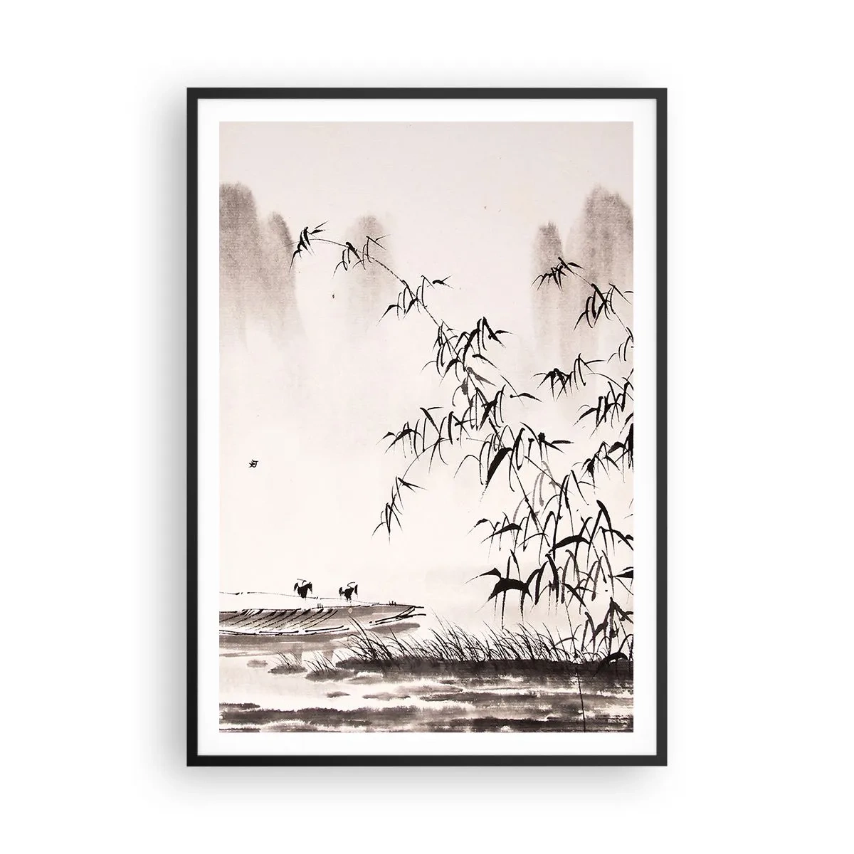 Affisch i svart ram - Risfältens tystnad - 70x100 cm