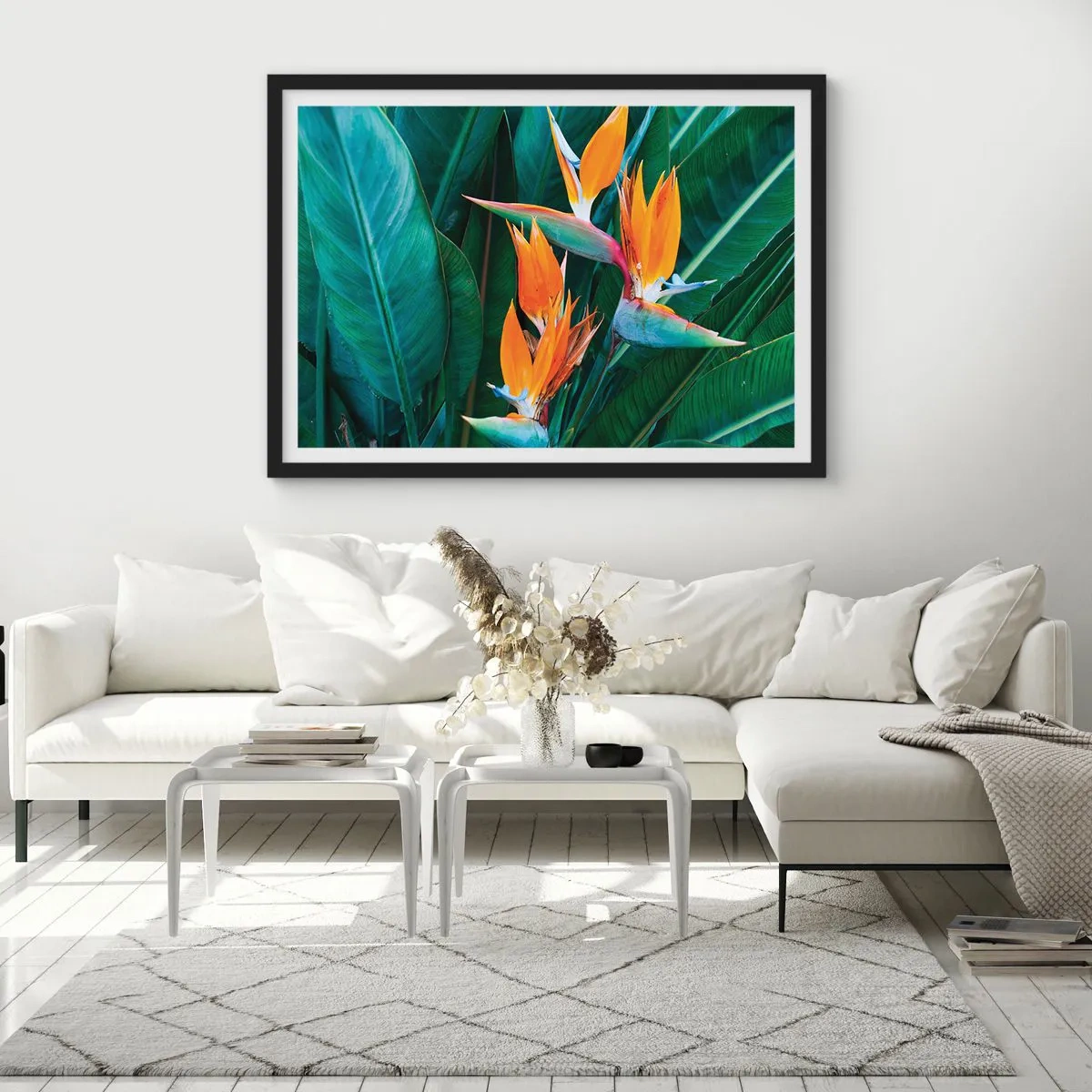 Affisch i svart ram - Är det en blomma, eller en fågel? - 40x30 cm