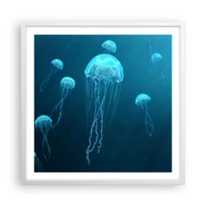 Affisch i vit ram - Havets dans - 60x60 cm