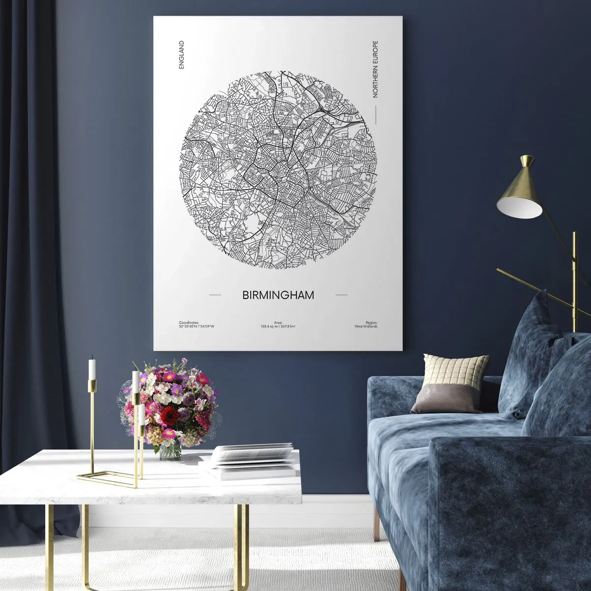 Glastavla - Bild på glas - Birminghams anatomi - 50x70 cm