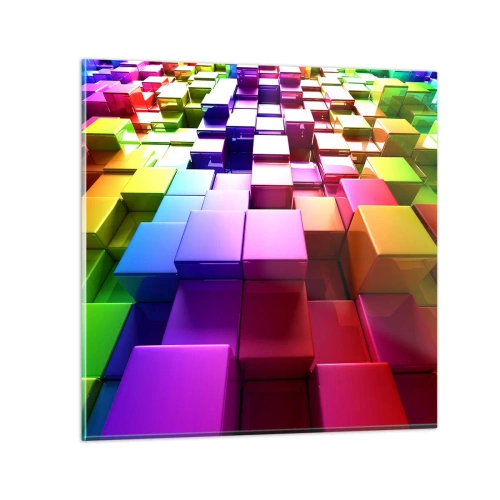 Glastavla - Bild på glas - Opkonst-variationer - 70x70 cm