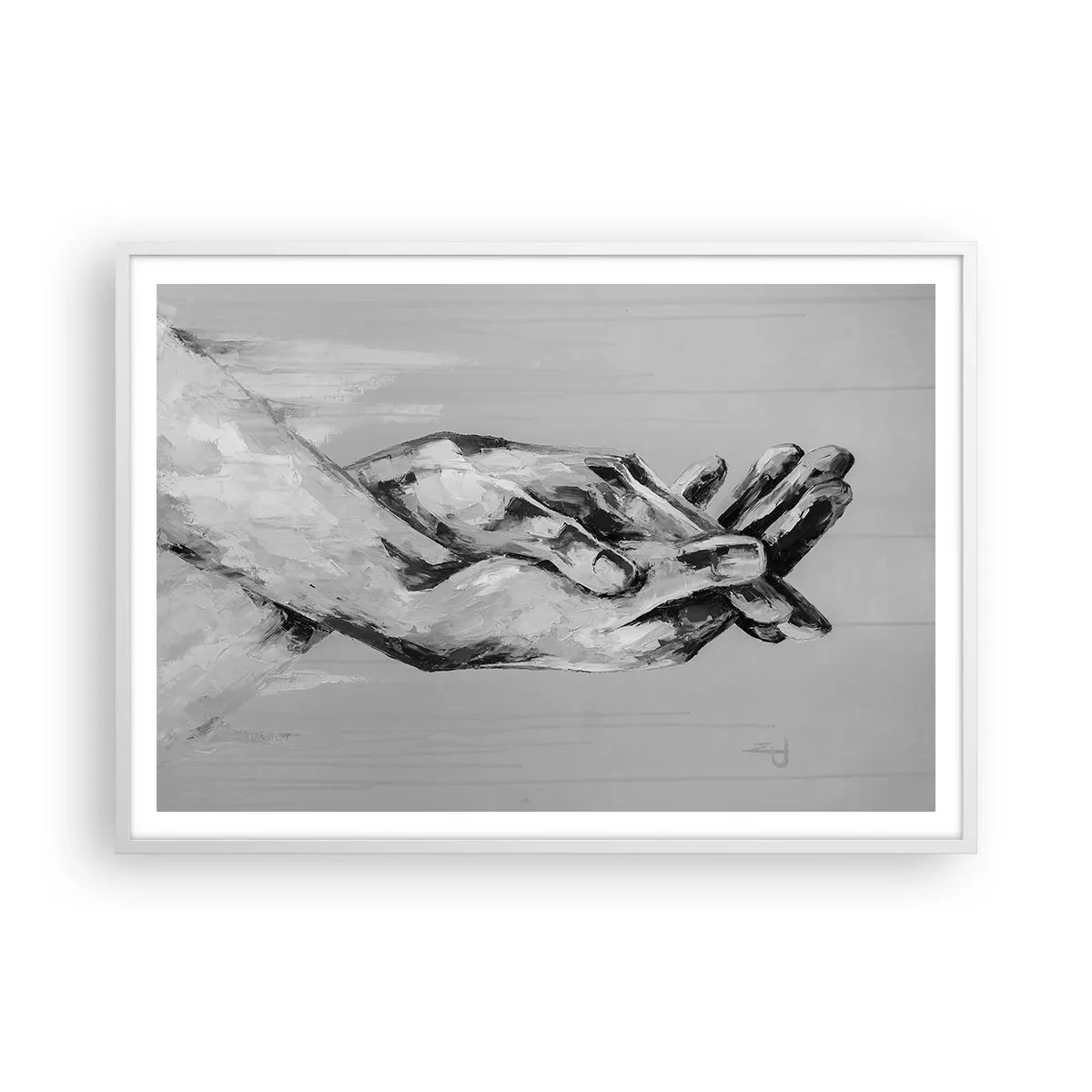 Affisch i vit ram - Början... - 100x70 cm