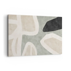 Canvastavla - Bild på duk - Komposition med svart motiv - 100x70 cm