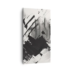 Canvastavla - Bild på duk - Abstraktion - uttrycket av svart - 55x100 cm