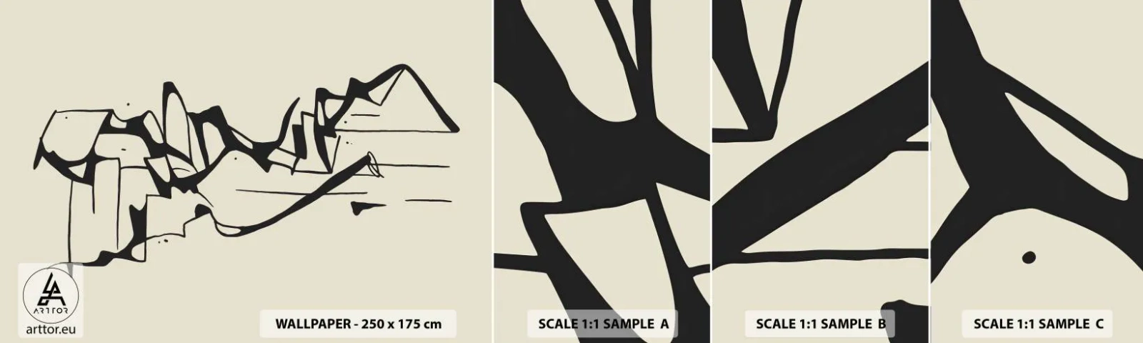 Fototapet Prov Standard Eco - Kanske ett landskap - Minimalism, Bit, Linje - 100x30 cm