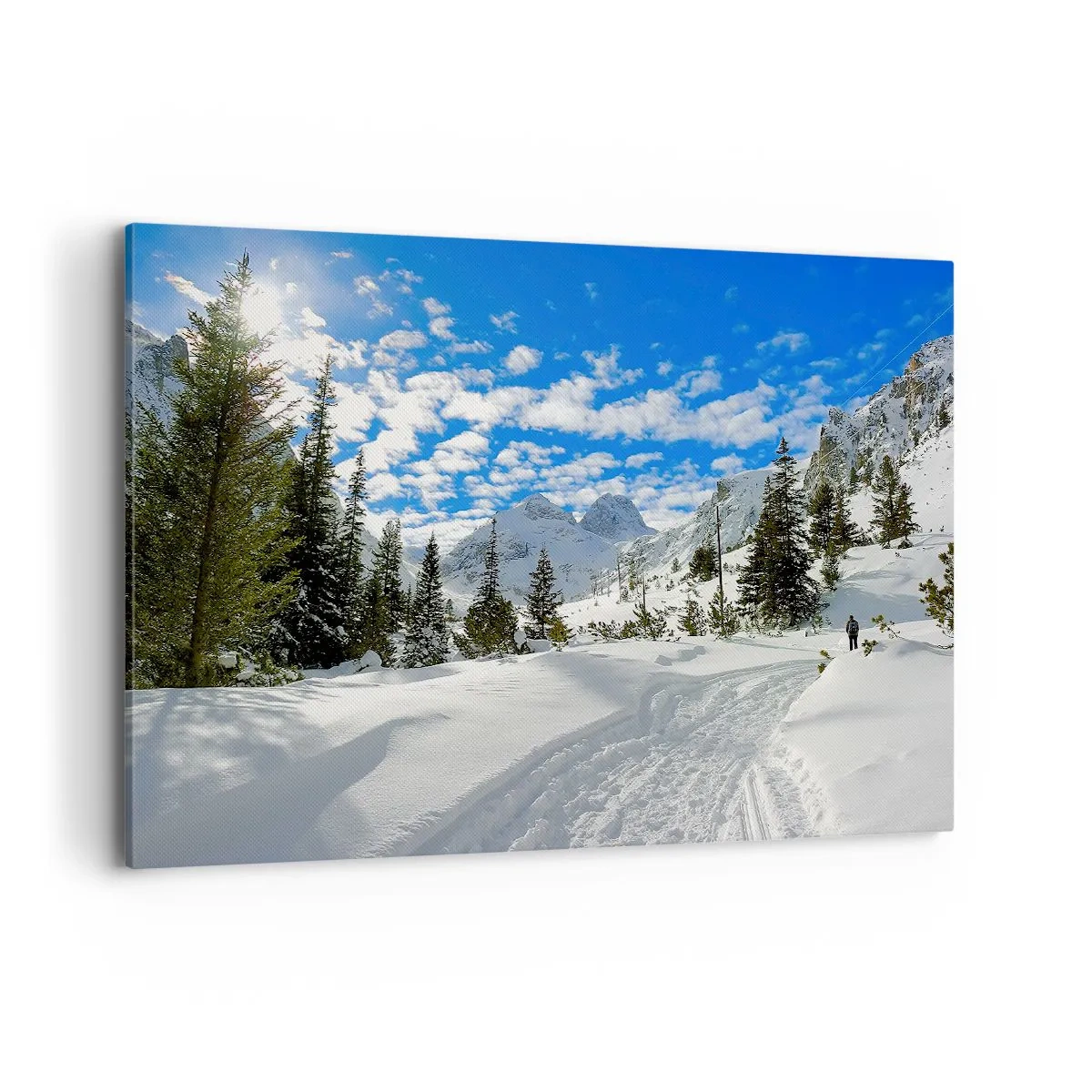 Canvastavla - Bild på duk - I snön och i solen - 100x70 cm