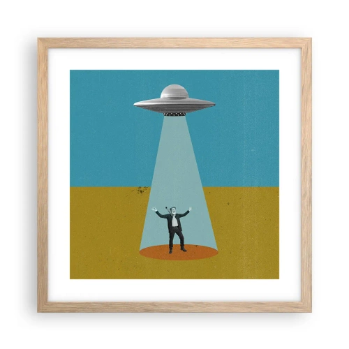 Affisch i ram av ljusek - Ett nära möte - 40x40 cm