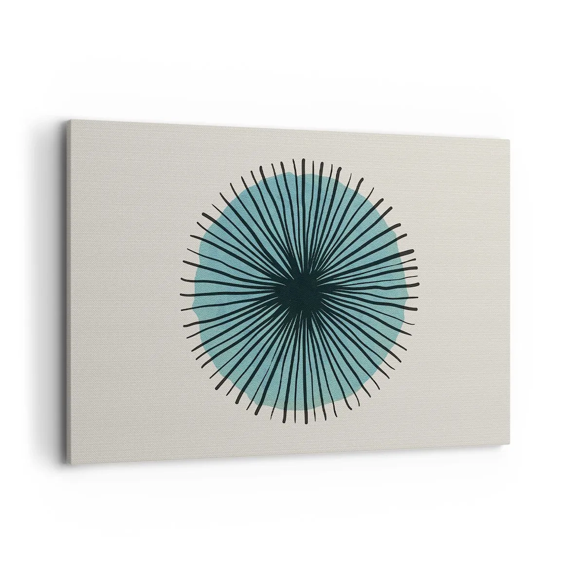 Canvastavla - Bild på duk - Radier mot blått - 120x80 cm