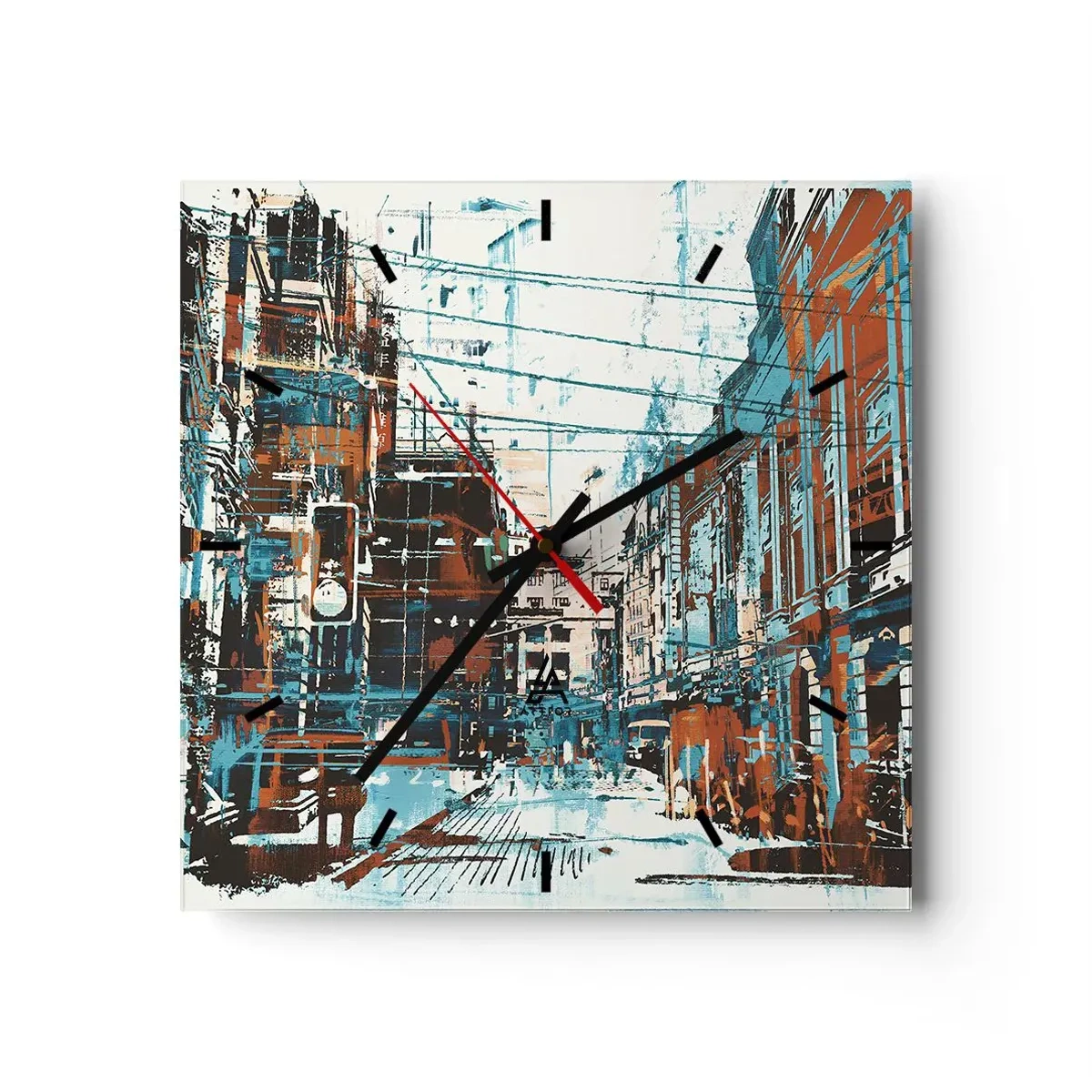 Väggklocka - Klocka på glas - Igenkänd stadsled - 30x30 cm