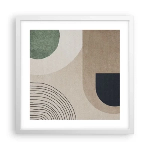 Affisch i vit ram - Ovalens mjukhet - 40x40 cm