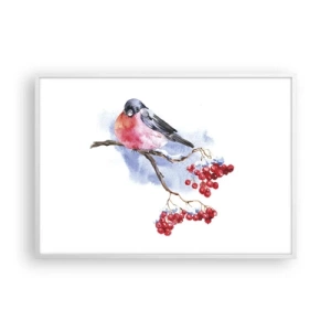 Affisch i vit ram - Vinter i färger - 100x70 cm