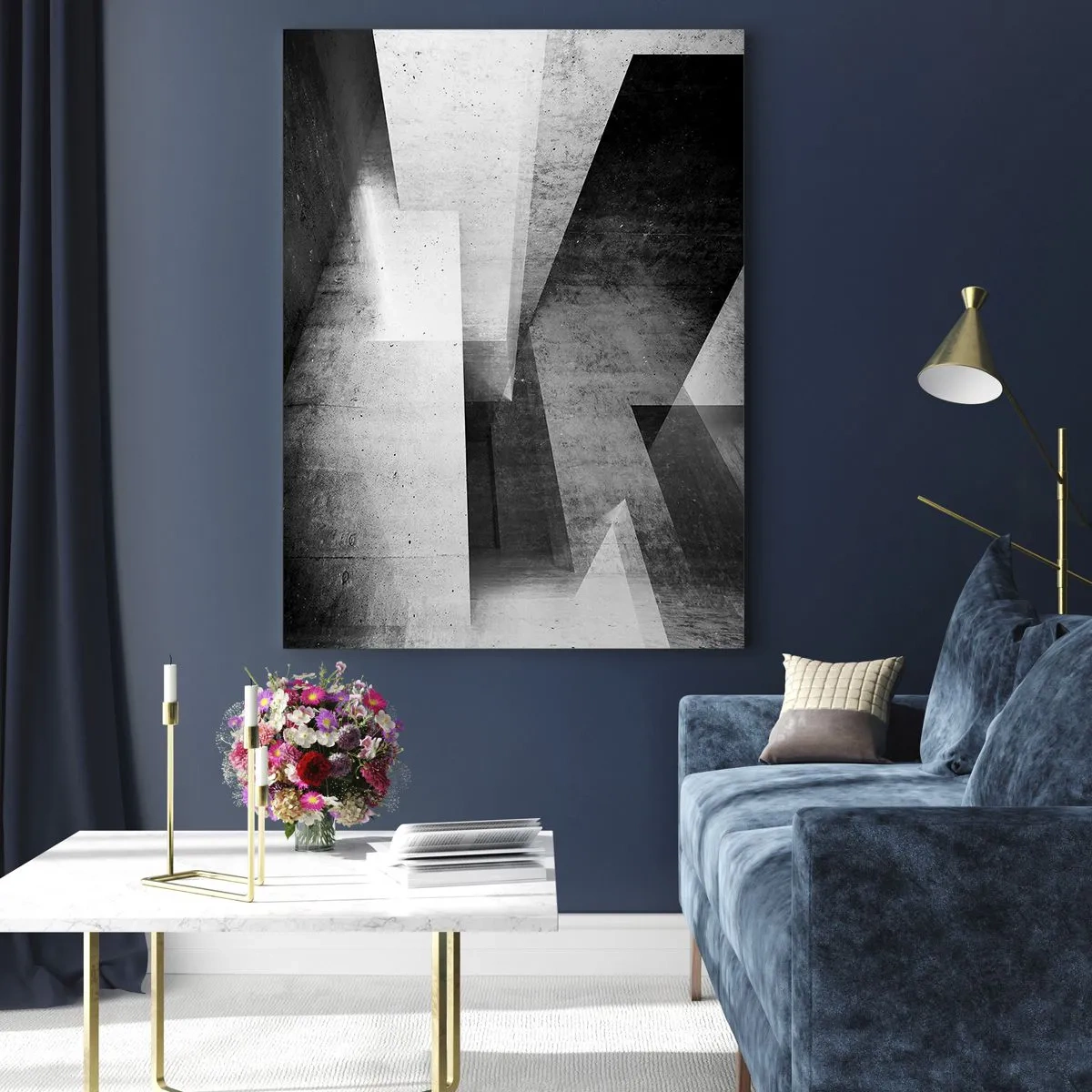 Glastavla - Bild på glas - Rummets struktur - 50x70 cm