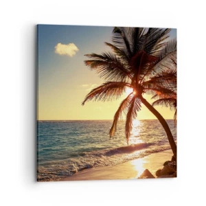 Canvastavla - Bild på duk - Sommar under palmträden - 70x70 cm