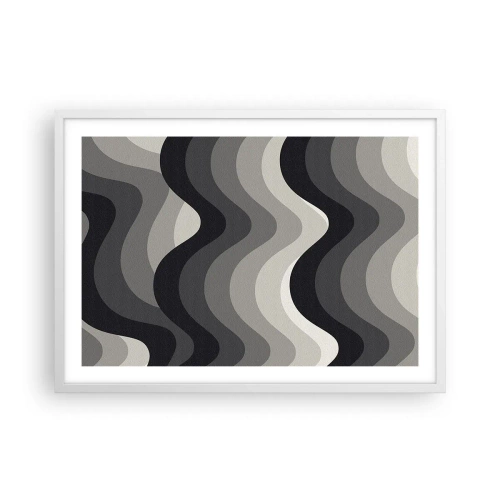 Affisch i vit ram - Våg efter våg - 70x50 cm