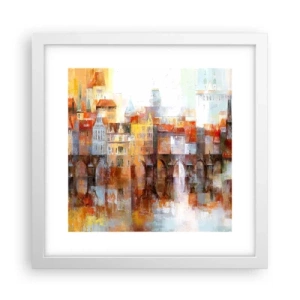 Affisch i vit ram - Vackert under bron - 30x30 cm