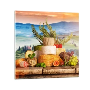 Glastavla - Bild på glas - Italiensk livsglädje - 40x40 cm