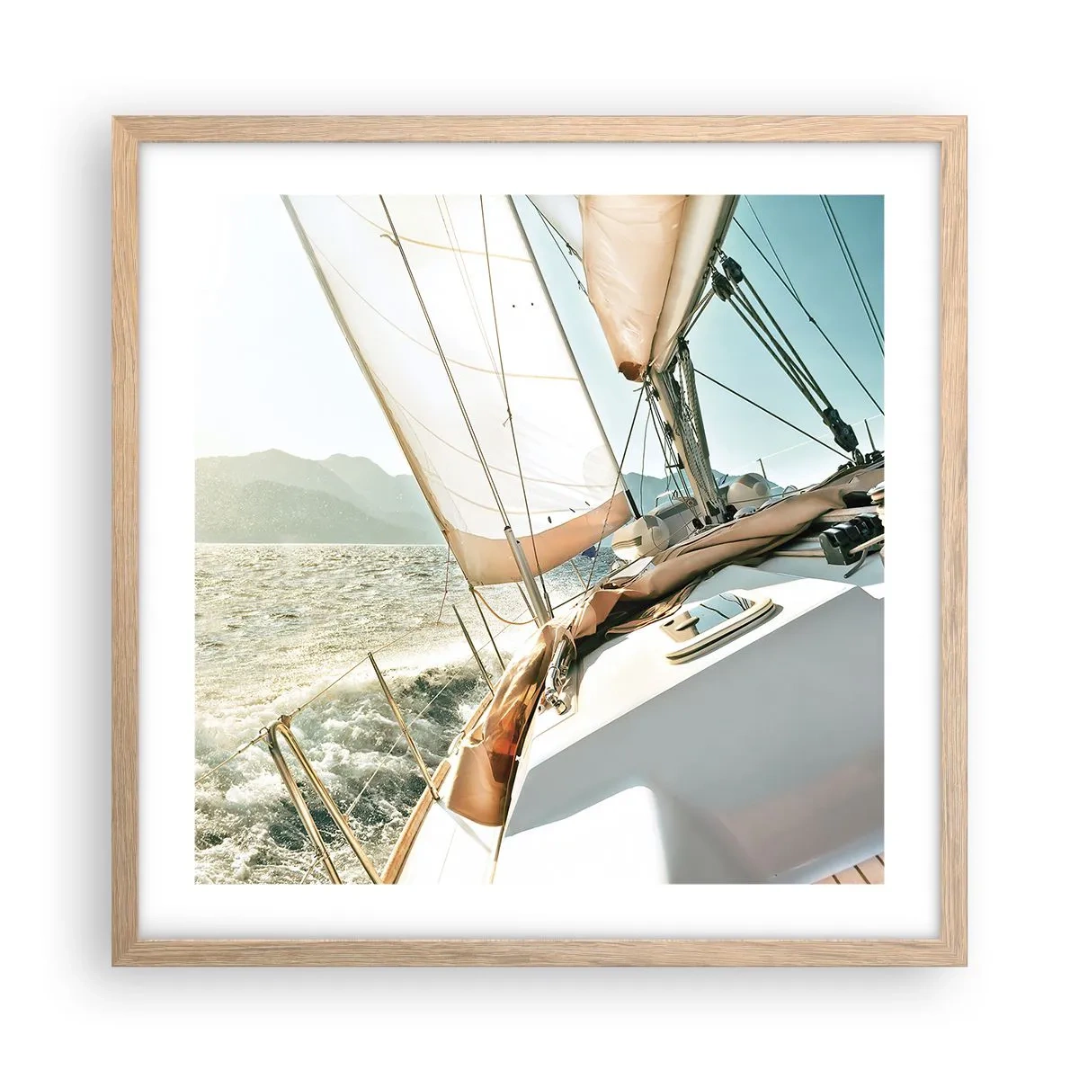 Affisch i ram av ljusek - Under full segel - 50x50 cm