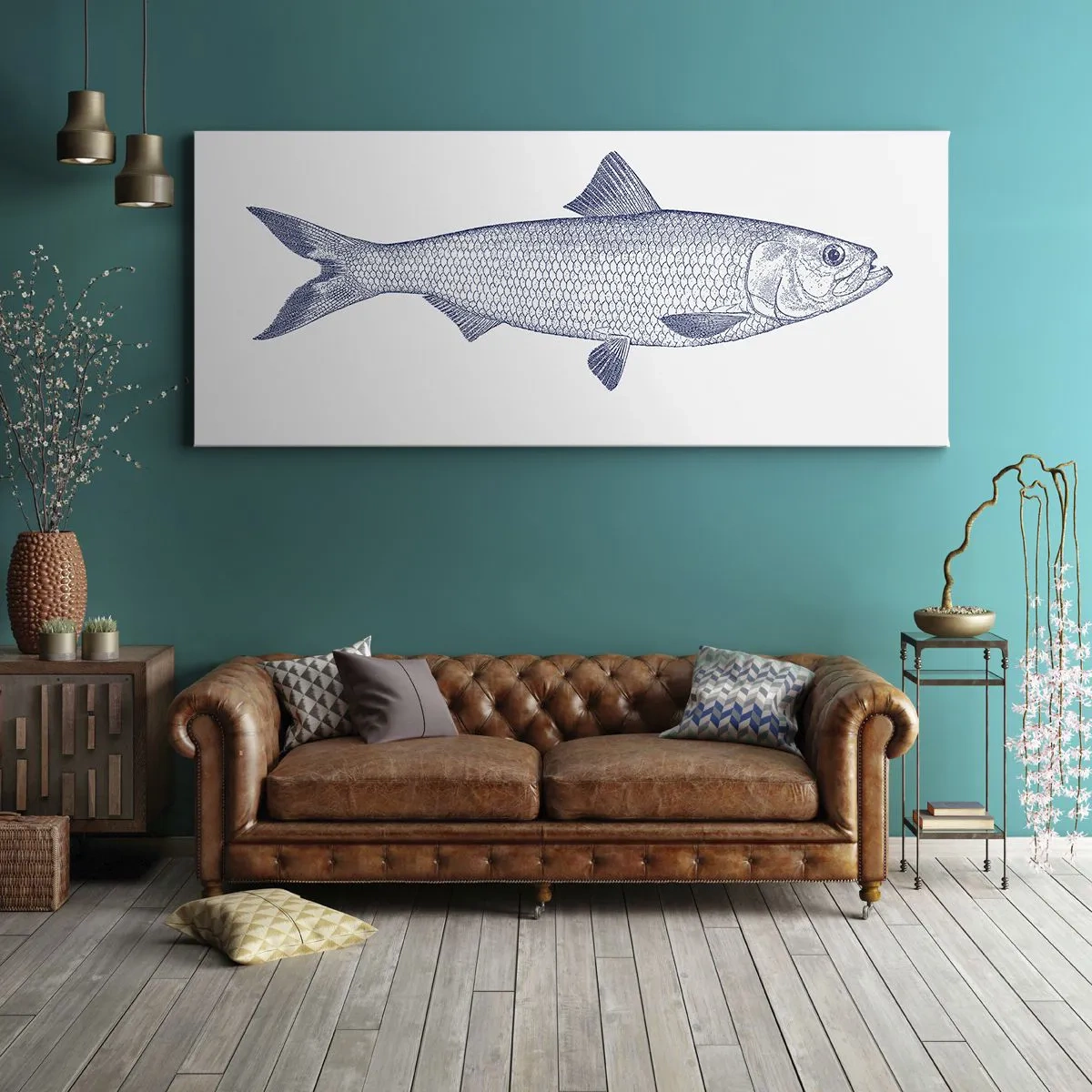 Canvastavla - Bild på duk - Hälsningar från de nordliga haven - 160x50 cm