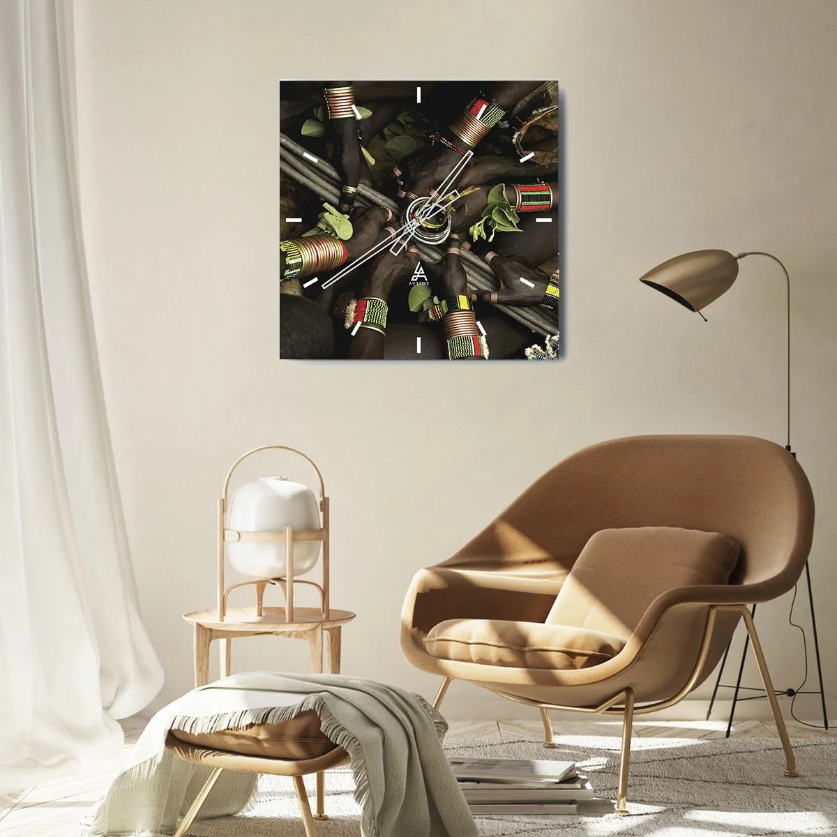 Väggklocka - Klocka på glas - Vi är tillsammans - 30x30 cm