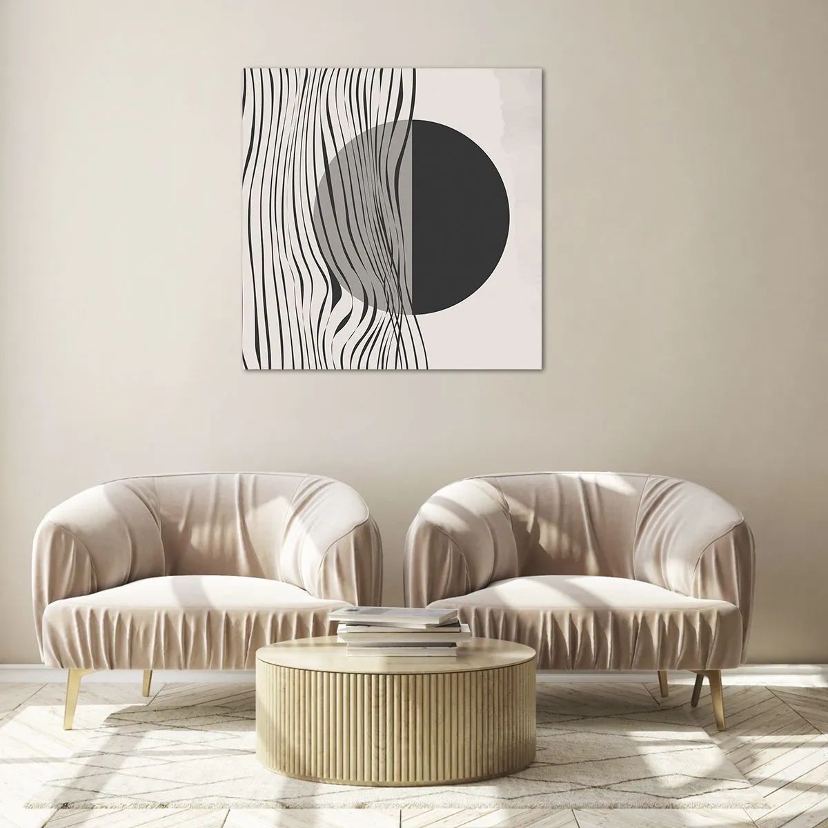 Glastavla - Bild på glas - Halvdan komposition - 40x40 cm