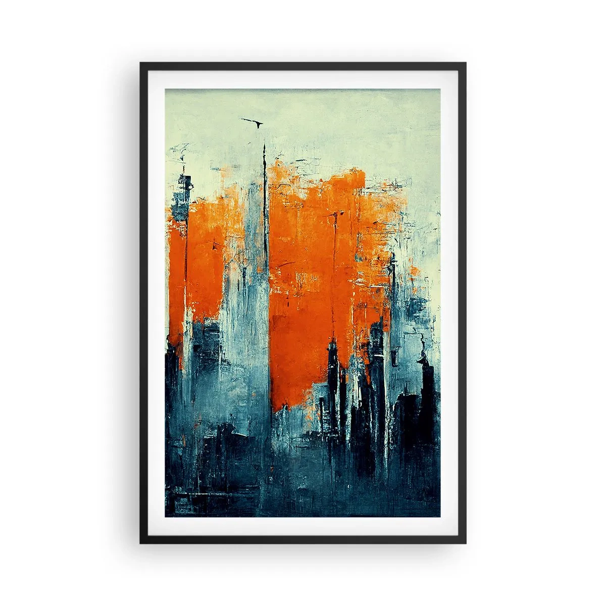 Affisch i svart ram - Modernt landskap - 61x91 cm