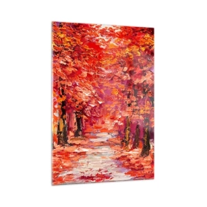 Glastavla - Bild på glas - Höstimpresion - 50x70 cm