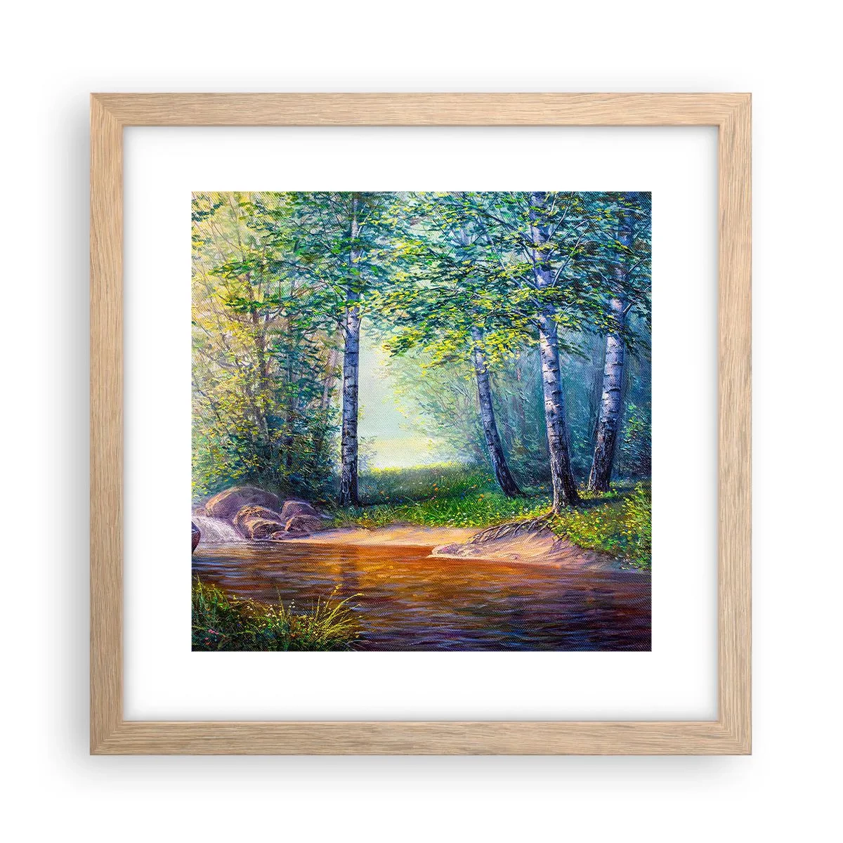 Affisch i ram av ljusek - Idyllisk vy - 30x30 cm