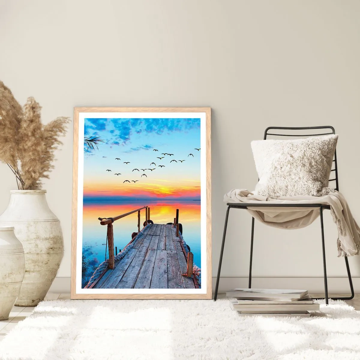 Affisch i ram av ljusek - Dags att vända hem... - 50x70 cm