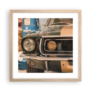 Affisch i ram av ljusek - Ett möte med legenden - 40x40 cm