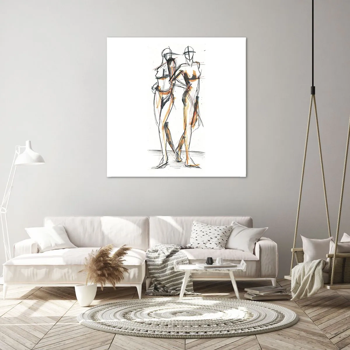 Canvastavla - Bild på duk - Charmens studie - 60x60 cm