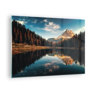 Glastavla - Bild på glas - Dubbelt landskap - 70x50cm - Dubbelt landskap - Modern väggdekoration för vardagsrum och sovrum ARTTOR