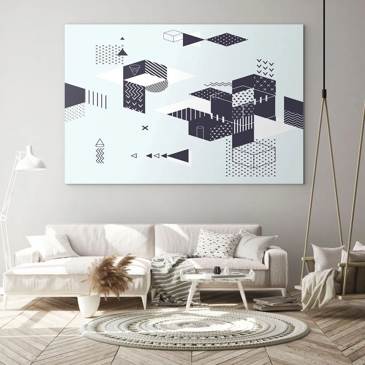 Glastavla - Bild på glas - I matematikerns själ - 100x70 cm