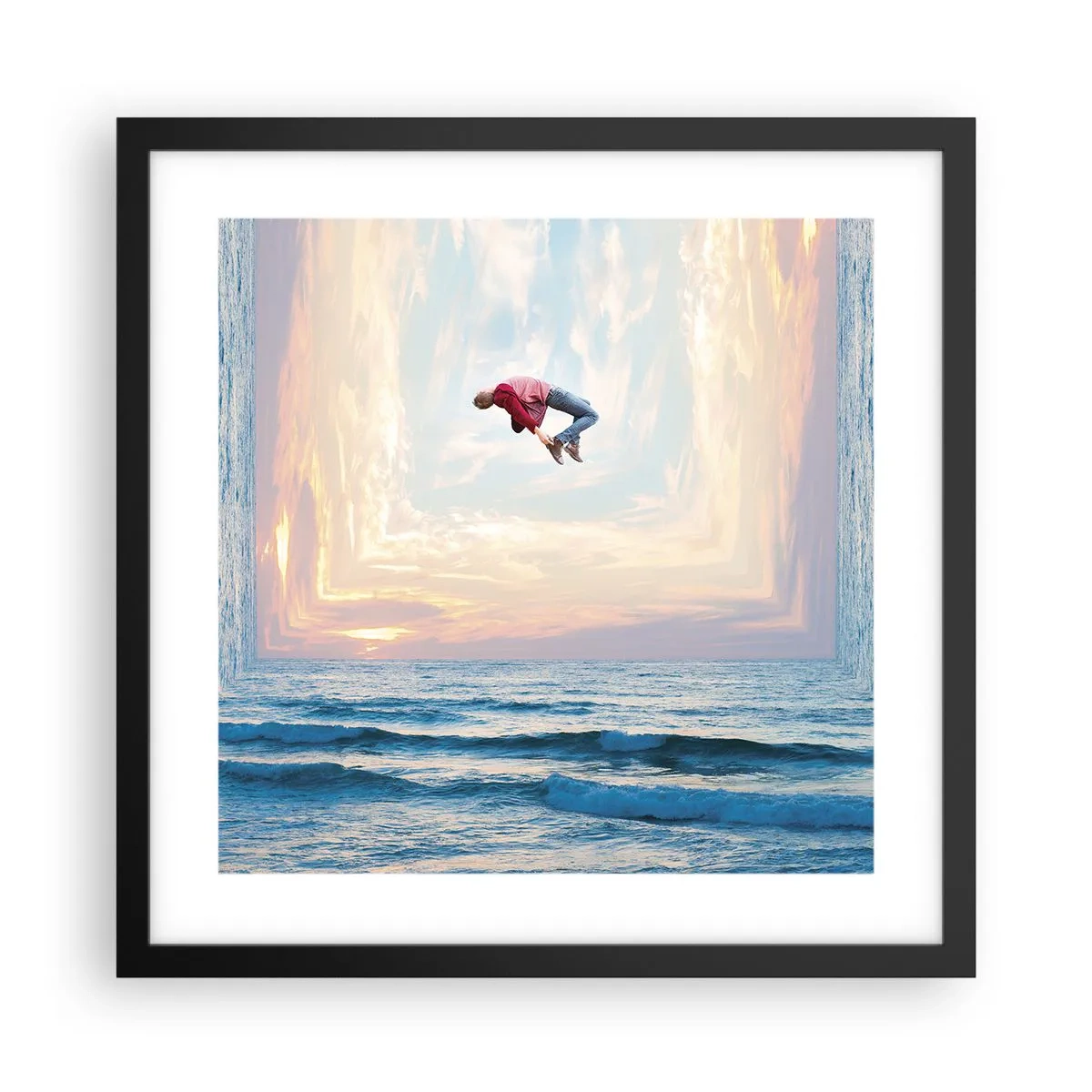 Affisch i svart ram - Till en annan dimension - 40x40 cm