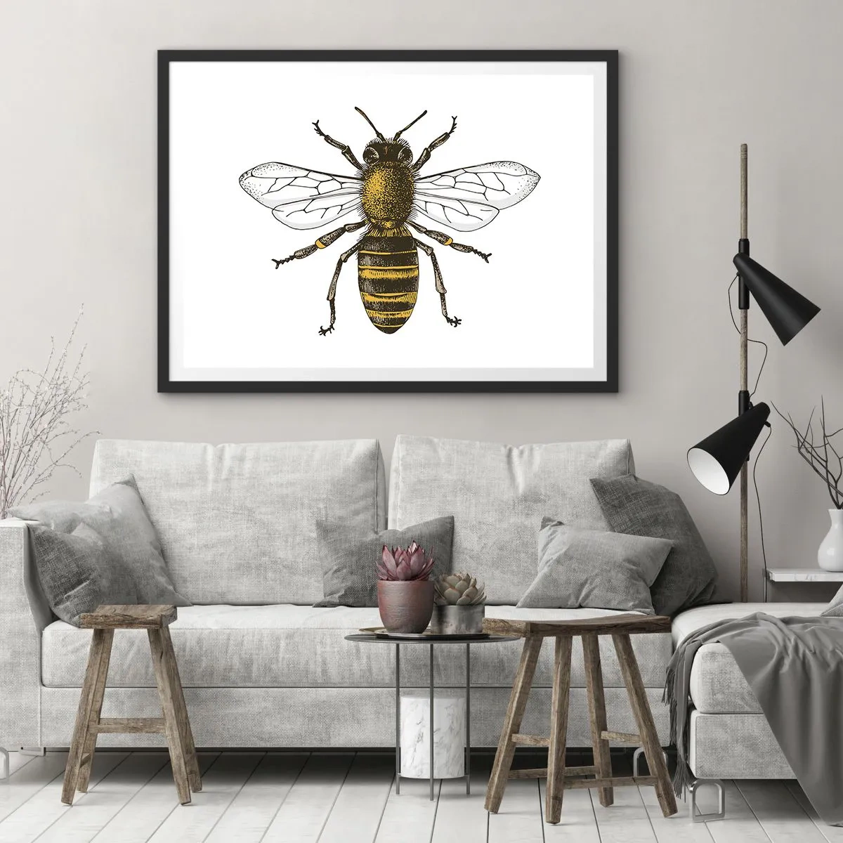 Affisch i svart ram - Vackert och bra - 40x30 cm