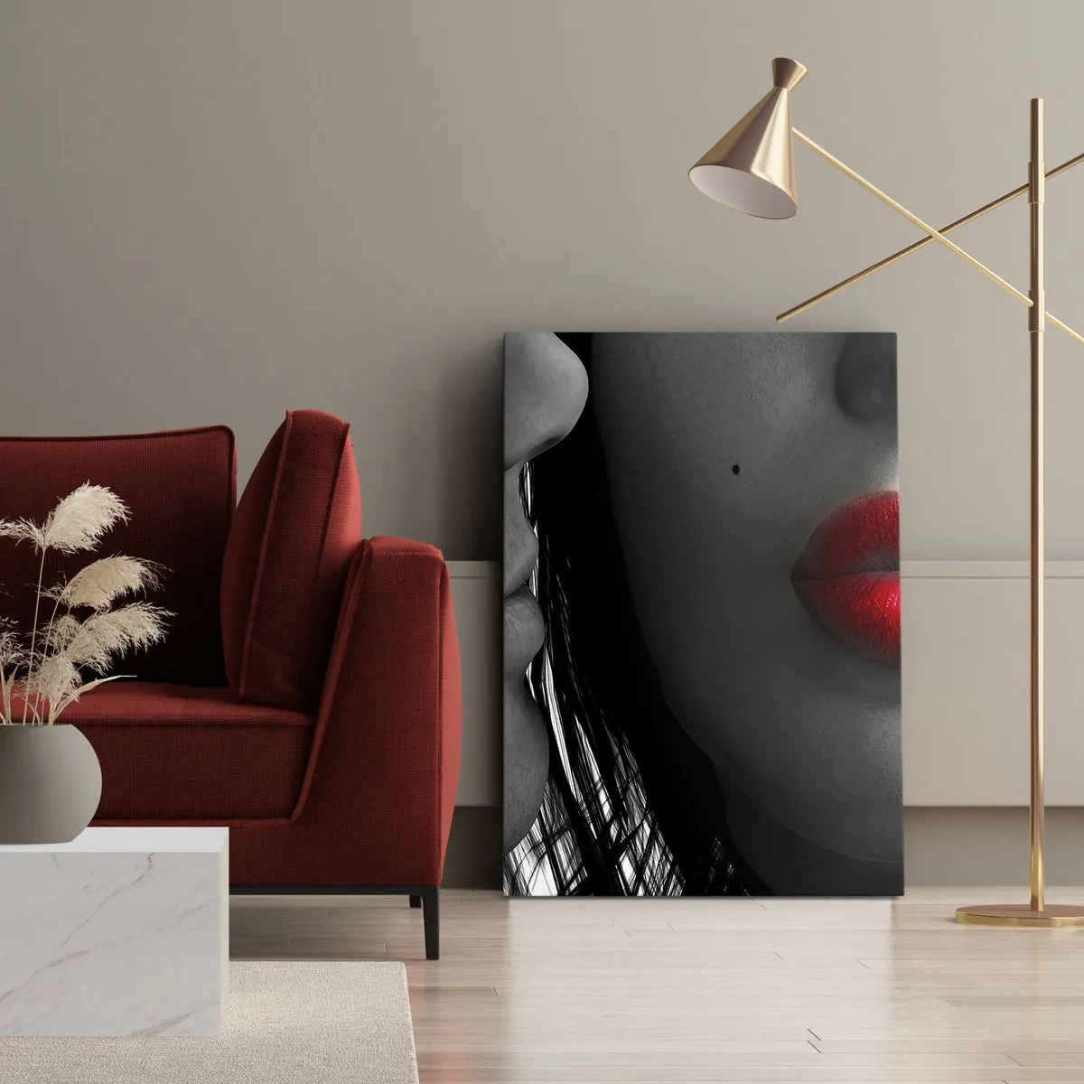 Canvastavla - Bild på duk - Ansikte vid ansikte  - 50x70 cm