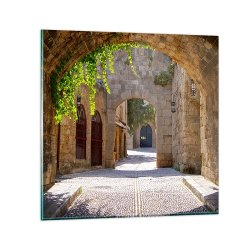 Glastavla - Bild på glas - Snart kommer processionen - 40x40 cm