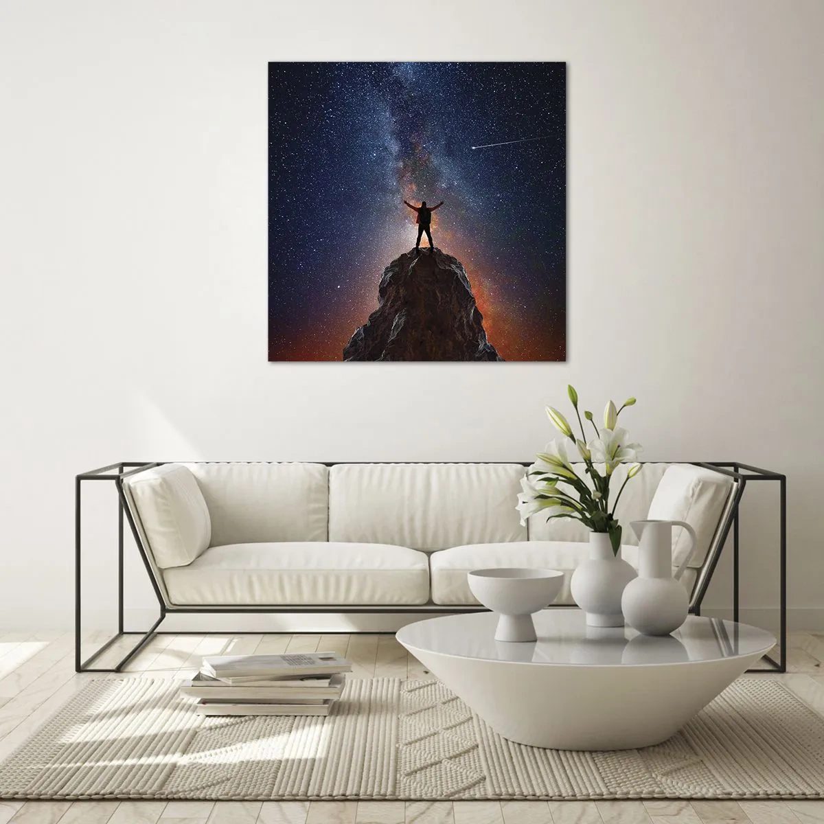Glastavla - Bild på glas - Kraften är med mig! - 70x70 cm