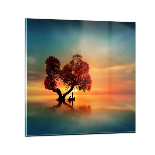 Glastavla - Bild på glas - Avlägsen tystnad - 50x50 cm