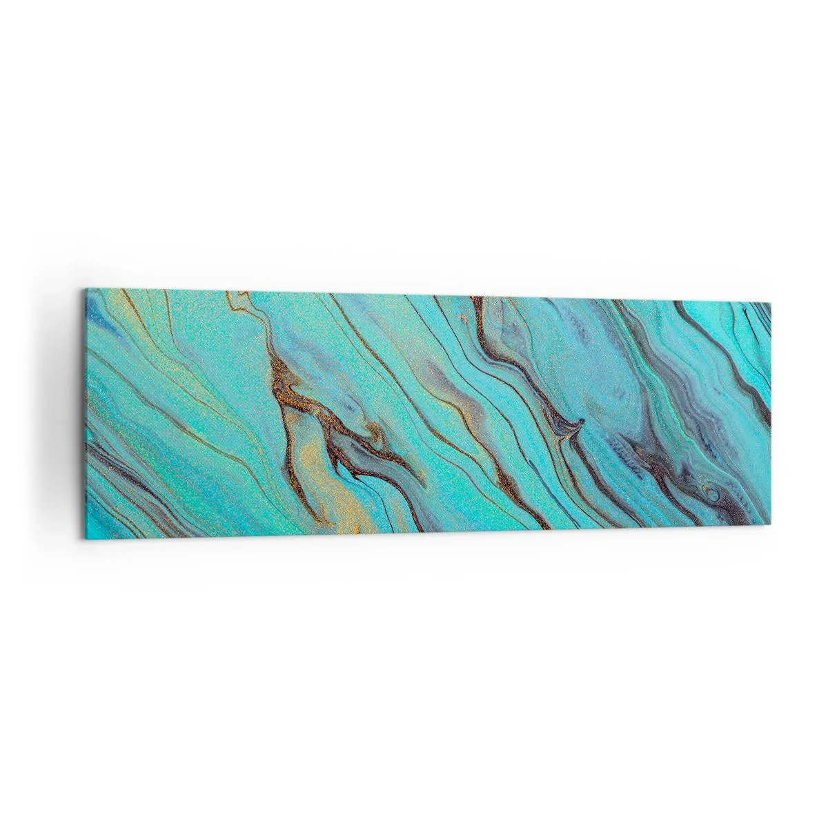 Canvastavla - Bild på duk - Turkost tidvatten - 160x50 cm
