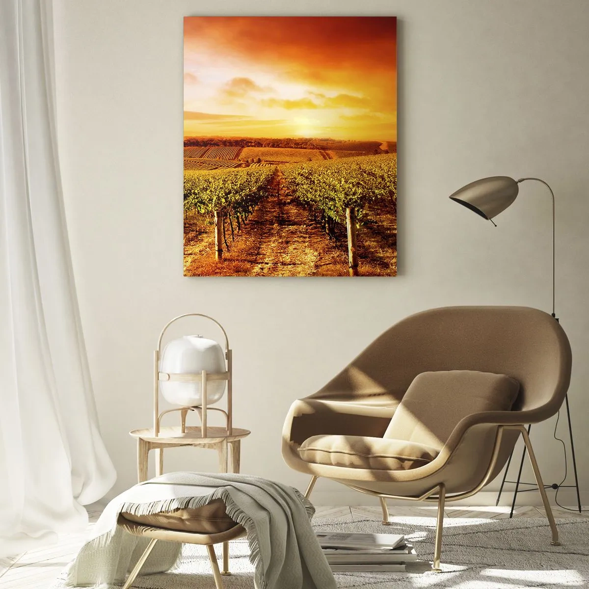 Glastavla - Bild på glas - Fina druvor med en gnutta sol - 50x70 cm