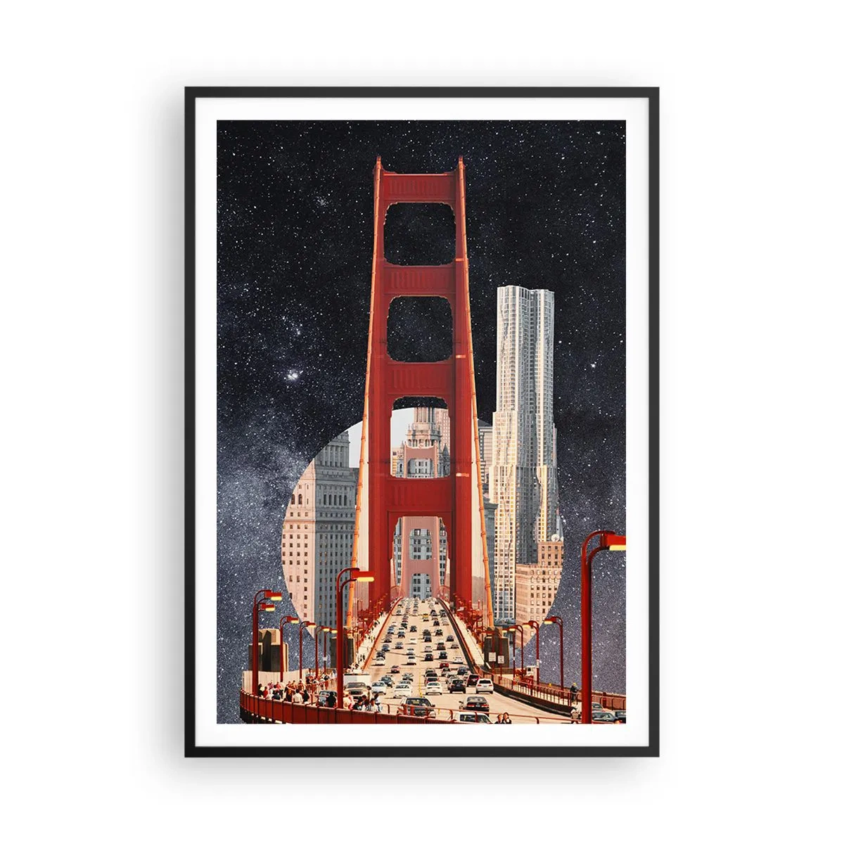 Affisch i svart ram - Alltid i centrum - 70x100 cm