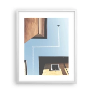 Affisch i vit ram - Ovanför stadens labyrint - 40x50 cm