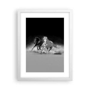 Affisch i vit ram - Frihetens galopp - 30x40 cm