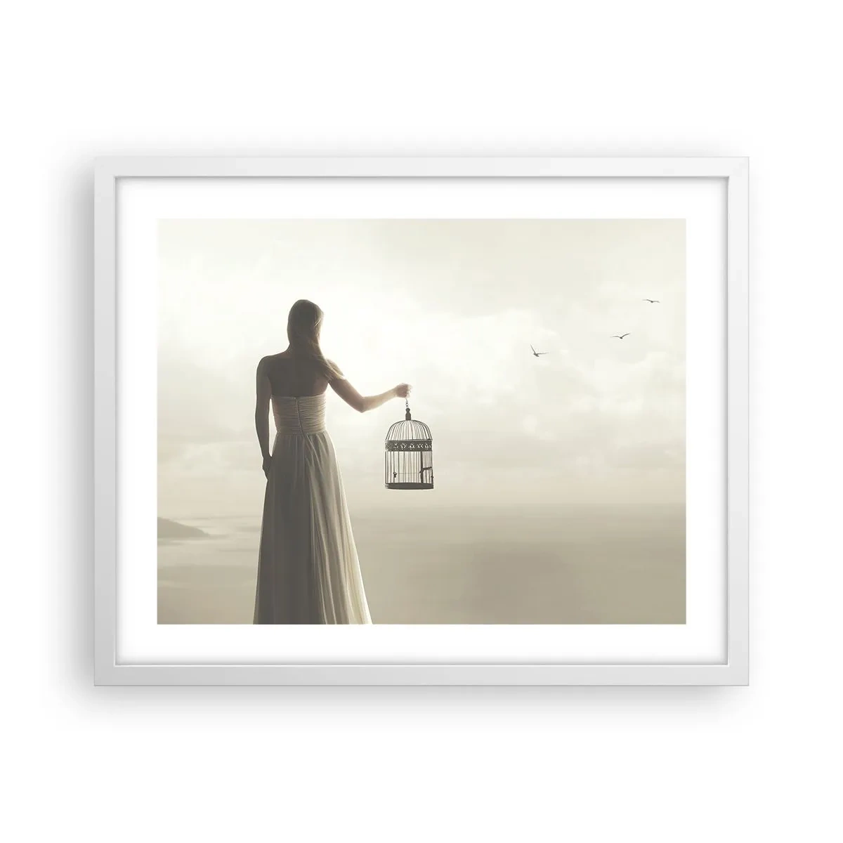 Affisch i vit ram - Var fri - 50x40 cm