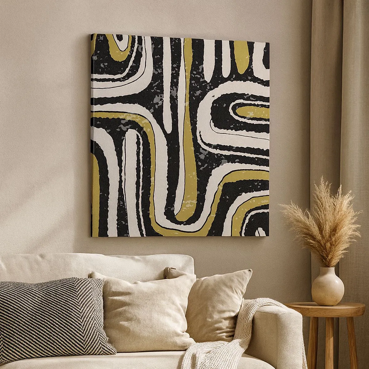 Canvastavla - Bild på duk - Komposition: stråk och gränder - 30x30 cm