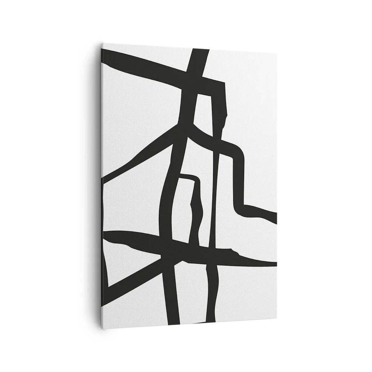 Canvastavla - Bild på duk - Svartvit konstruktion - 70x100 cm