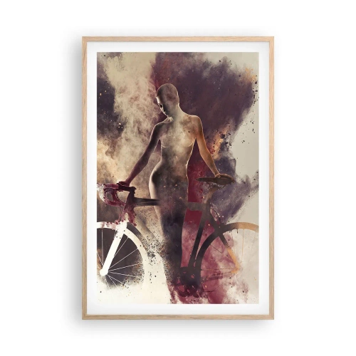 Affisch i ram av ljusek - Cyklelsjäl i marmorform - 61x91 cm