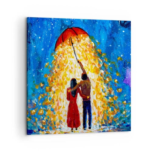 Canvastavla - Bild på duk - Magi på en regnig kväll? - 50x50 cm