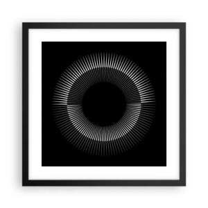 Affisch i svart ram - Svart sol - 40x40 cm