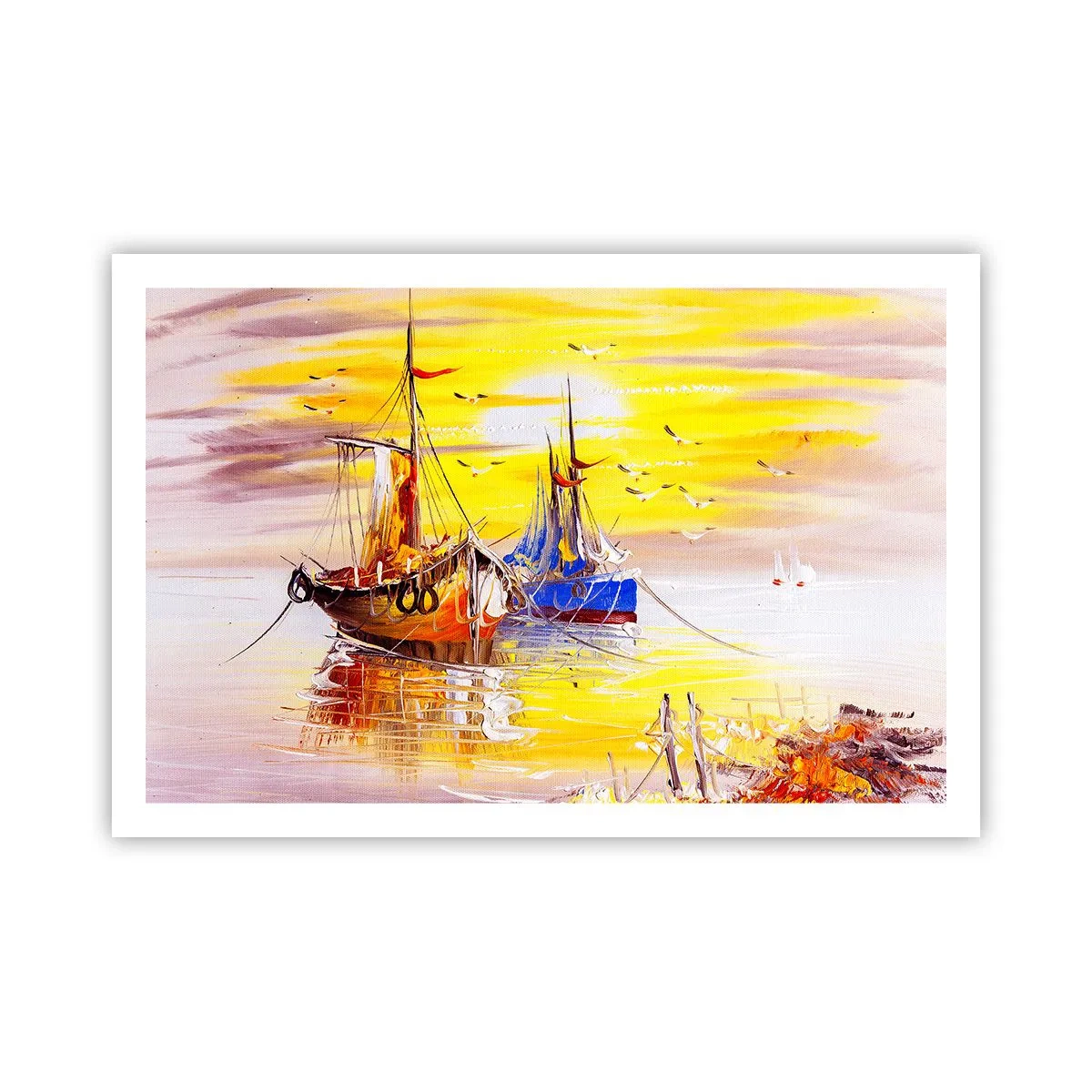 Affisch - Välförtjänt vila i hamnen - 91x61 cm